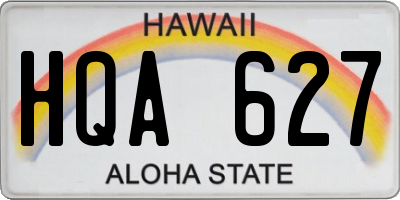 HI license plate HQA627