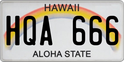 HI license plate HQA666