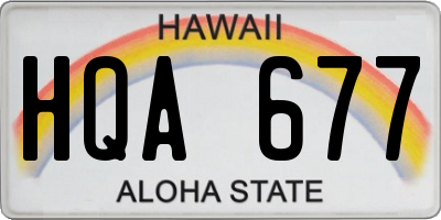 HI license plate HQA677