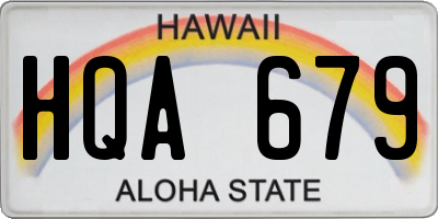HI license plate HQA679