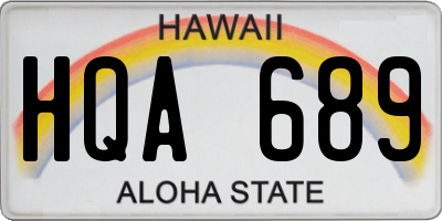 HI license plate HQA689