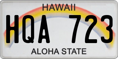 HI license plate HQA723
