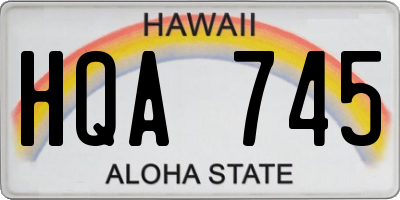 HI license plate HQA745