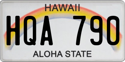 HI license plate HQA790