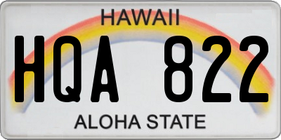 HI license plate HQA822