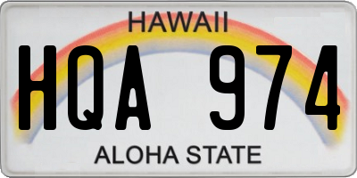 HI license plate HQA974