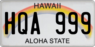 HI license plate HQA999