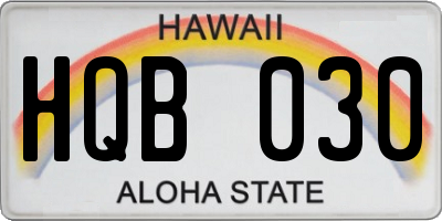 HI license plate HQB030