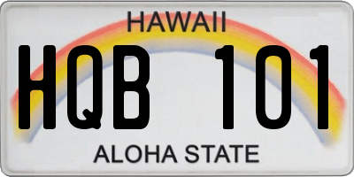 HI license plate HQB101