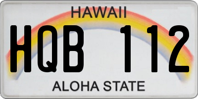 HI license plate HQB112
