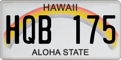HI license plate HQB175