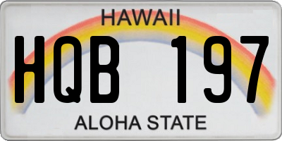 HI license plate HQB197