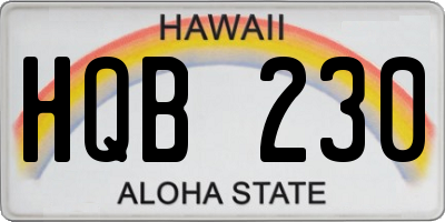 HI license plate HQB230