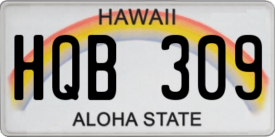HI license plate HQB309