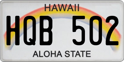 HI license plate HQB502