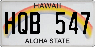 HI license plate HQB547