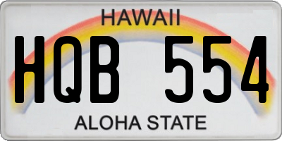 HI license plate HQB554