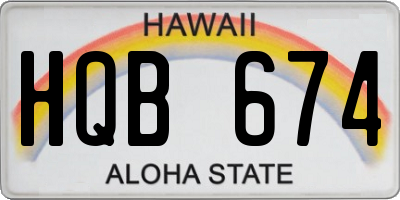 HI license plate HQB674