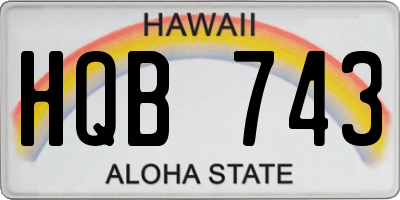 HI license plate HQB743