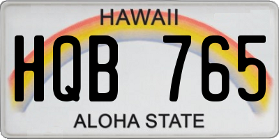 HI license plate HQB765
