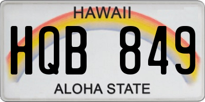 HI license plate HQB849