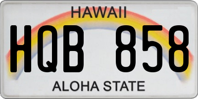 HI license plate HQB858