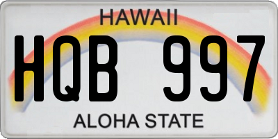 HI license plate HQB997