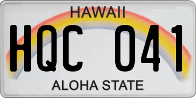 HI license plate HQC041