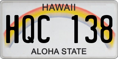 HI license plate HQC138