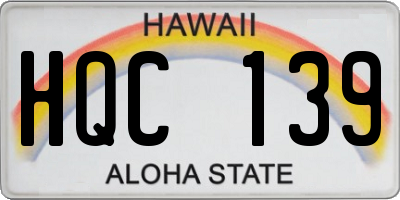 HI license plate HQC139