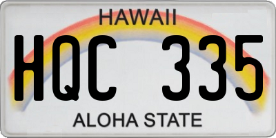 HI license plate HQC335