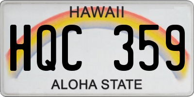 HI license plate HQC359