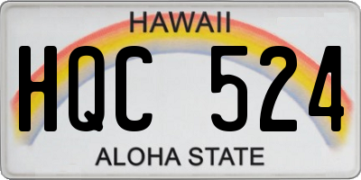 HI license plate HQC524