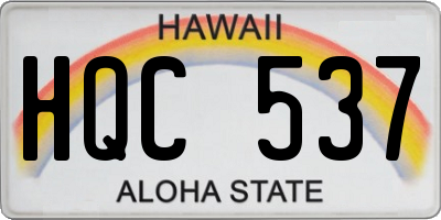 HI license plate HQC537