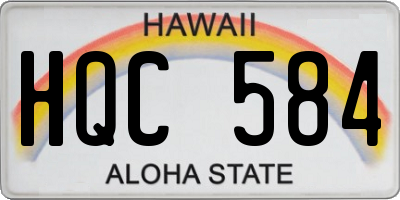 HI license plate HQC584