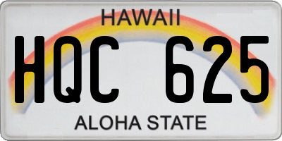 HI license plate HQC625