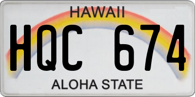 HI license plate HQC674