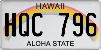 HI license plate HQC796