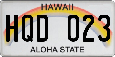 HI license plate HQD023