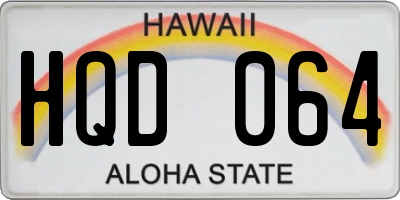 HI license plate HQD064