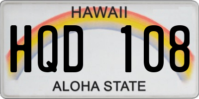 HI license plate HQD108