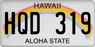 HI license plate HQD319