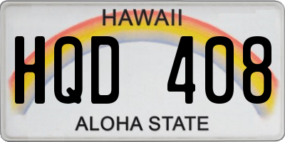 HI license plate HQD408