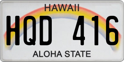 HI license plate HQD416