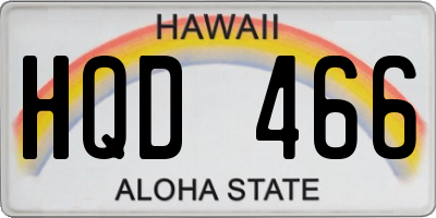 HI license plate HQD466