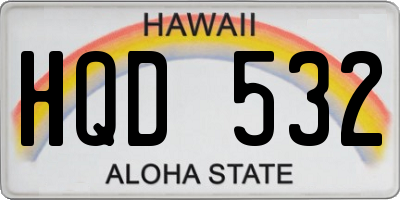 HI license plate HQD532