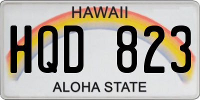 HI license plate HQD823