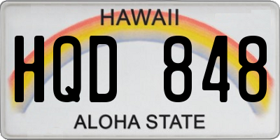 HI license plate HQD848