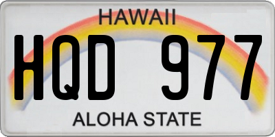 HI license plate HQD977