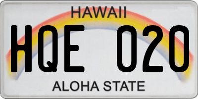 HI license plate HQE020